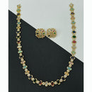 Sona Covering Tribal Fusion American Diamond And Austrian Stone Necklace Set