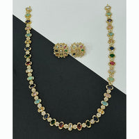 Sona Covering Tribal Fusion American Diamond And Austrian Stone Necklace Set