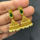 Sona Covering Classic Glow Pota Stone And Pearl Jhumki Earrings