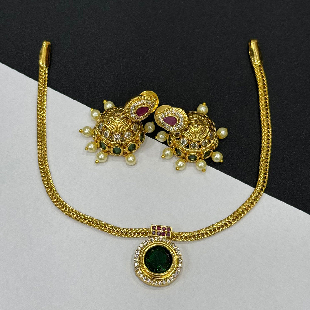 Sona Covering Timeless Beauty Pota Stone with Pearl Necklace Set