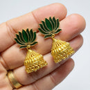 Sona Covering Elegant Lotus Motif Jhumki Earrings