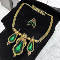 Sona Covering Luxury Pota Stone Statement Necklace Set