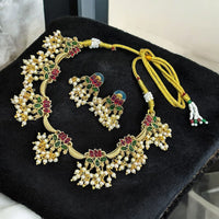 Sona Covering Luxury Pota Stone And Pearl Statement Necklace Set