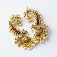 Sona Covering Pota Stone And Pearl Dangler Earring
