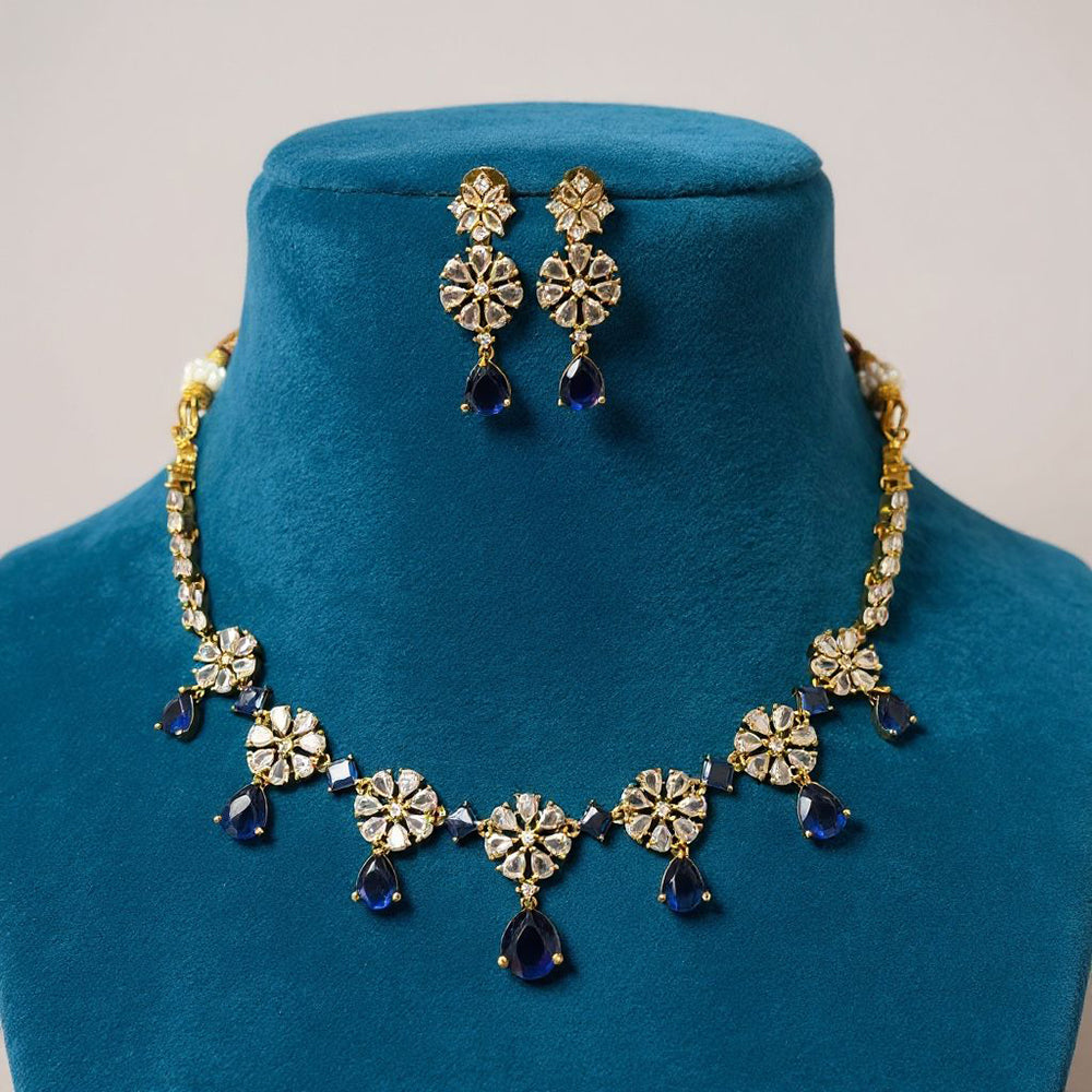 Sona Covering Sparkling Crystal Stone Necklace Jewellery Set