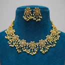 Sona Covering Classic Pota Stone And Pearl Lotus Necklace Set