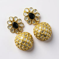 Sona Covering Royal Crystal Stone Ball Dangler Earrings