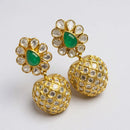 Sona Covering Royal Crystal Stone Ball Dangler Earrings