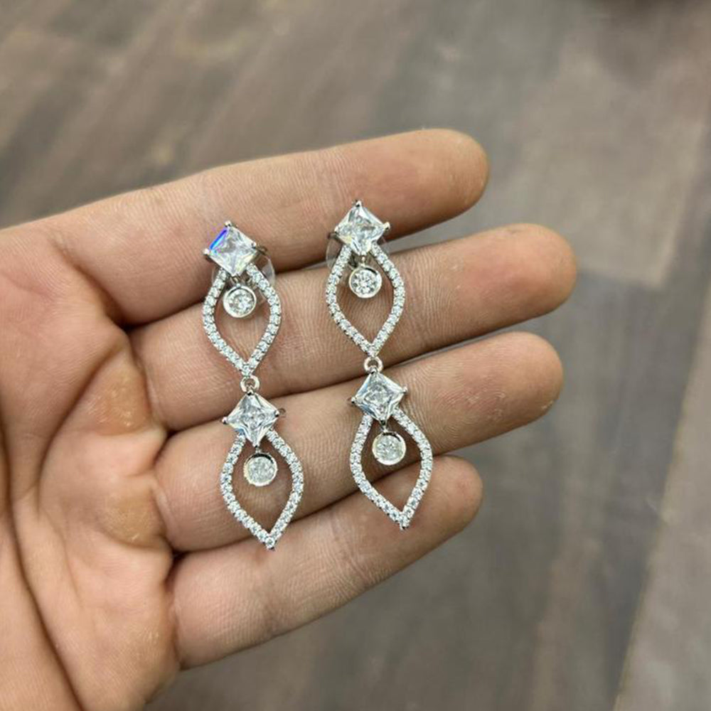 Sona Covering Graceful American Diamond Dangler Earrings