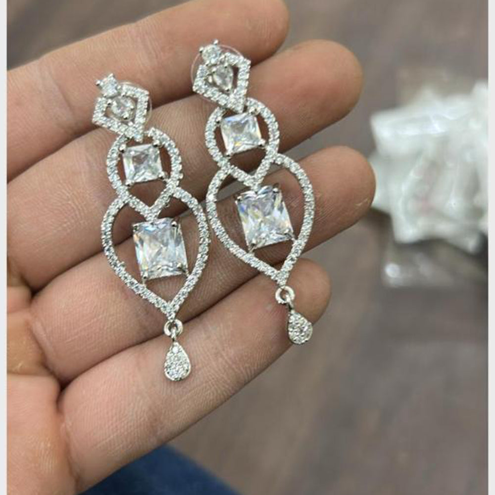 Sona Covering Graceful American Diamond Dangler Earrings