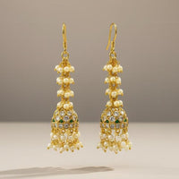Sona Covering Trendy Pota Stone And Pearl Jhumkis