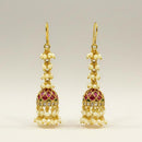Sona Covering Trendy Pota Stone And Pearl Jhumkis