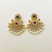 Sona Covering Royal Pota Stone And Pearl Dangler Earrings