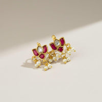 Sona Covering Royal Pota Stone And Pearl Dangler Earrings