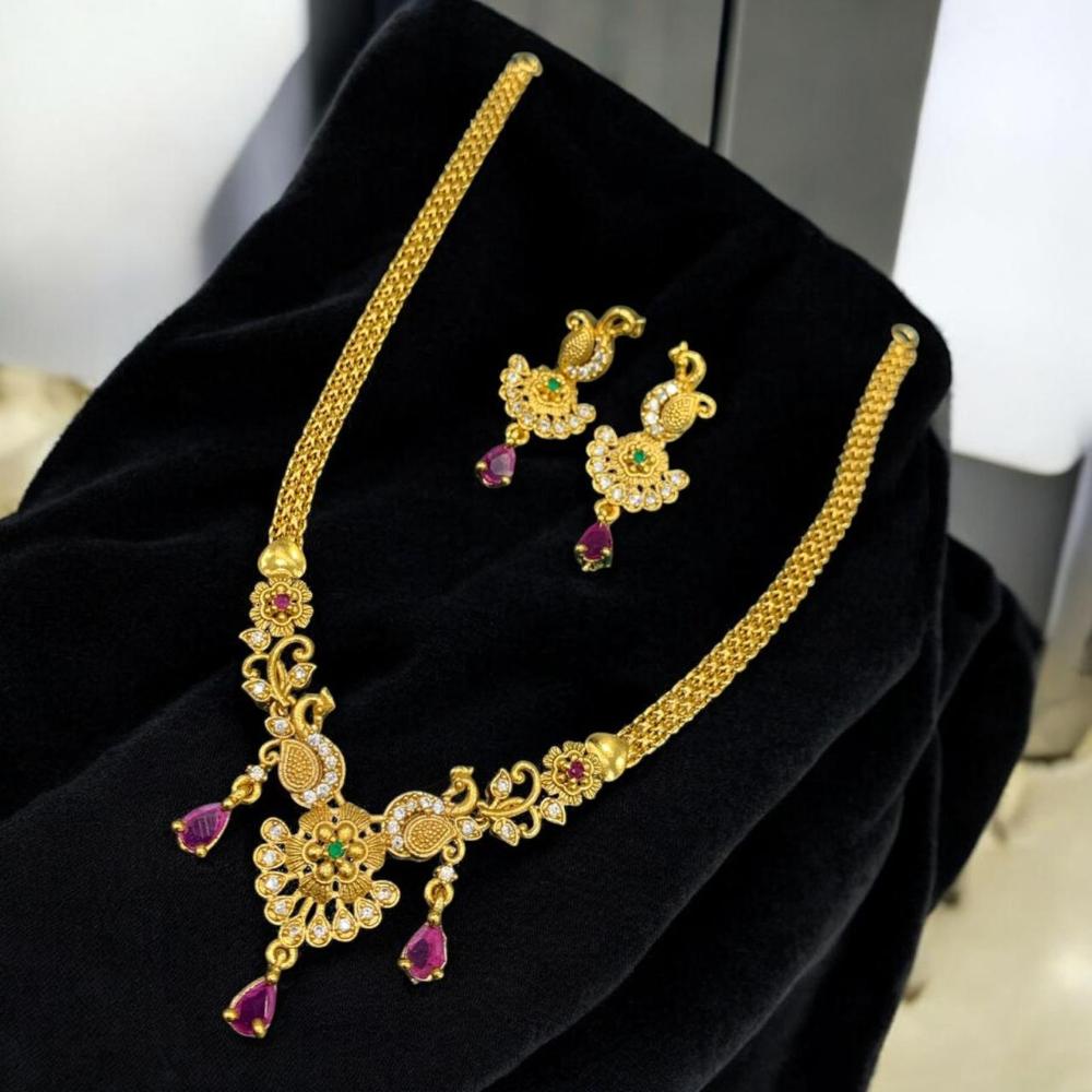 Sona Covering Elegant Pota Stone Necklace Set