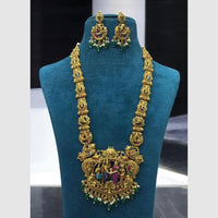 Sona Covering Elegant Meenakari And Beads Temple Necklace Set