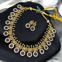 Sona Covering Pota Stone And Austrian Stone Necklace Set