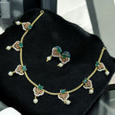 Sona Covering Glimmer Grace Elegant Crytsal Stone And Pearl Necklace Set