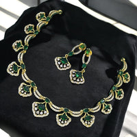 Sona Covering Glimmer Grace Elegant Crytsal Stone Necklace Set