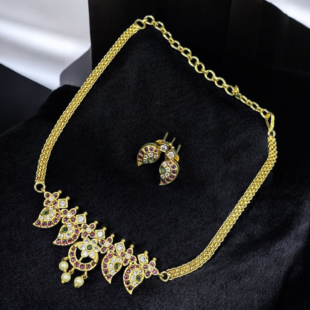 Sona Covering Glimmer Grace Pota Stone And Beads Choker Necklace Set