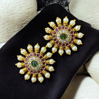 Sona Covering Royal Heritage Austrian Stone And Pearl Studs Earrings