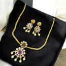 Sona Covering Glamorous Pota Stone And Austrian Stone Necklace Set