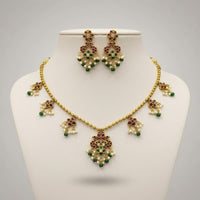 Sona Covering Glamorous Pota Stone And Austrian Stone Necklace Set