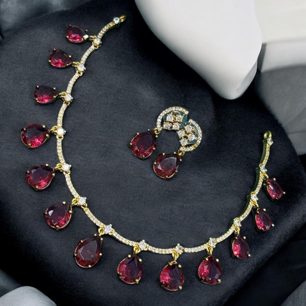 Sona Covering Glamorous Crystal Stone Necklace Set