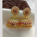 Sona Covering Graceful Austrian Stone Pearl Jhumki Earrings