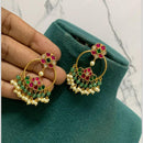 Sona Covering Graceful Pota Stone And Pearl Dangler Earrings