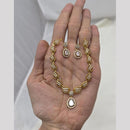 Sona Covering Glamorous Crystal Stone Necklace Set