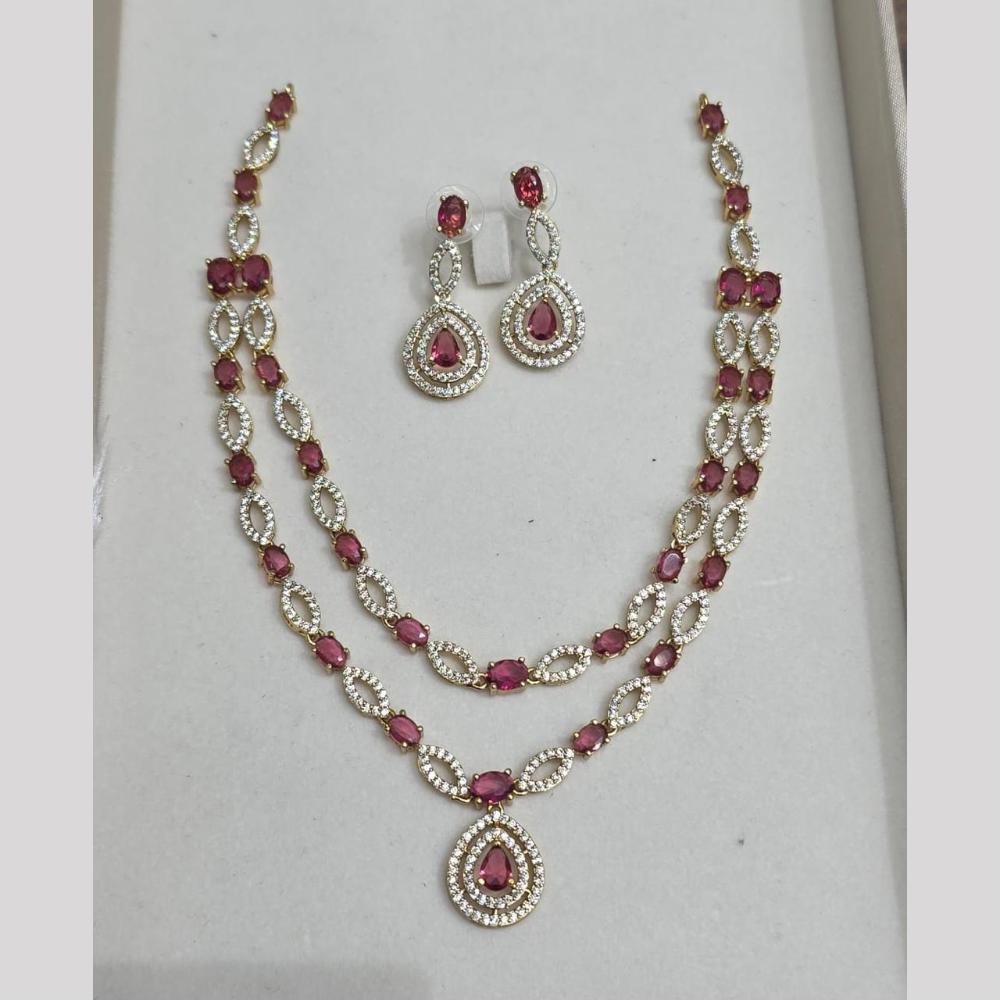 Sona Covering Glamorous Crystal Stone And Austrian Stone Necklace Set