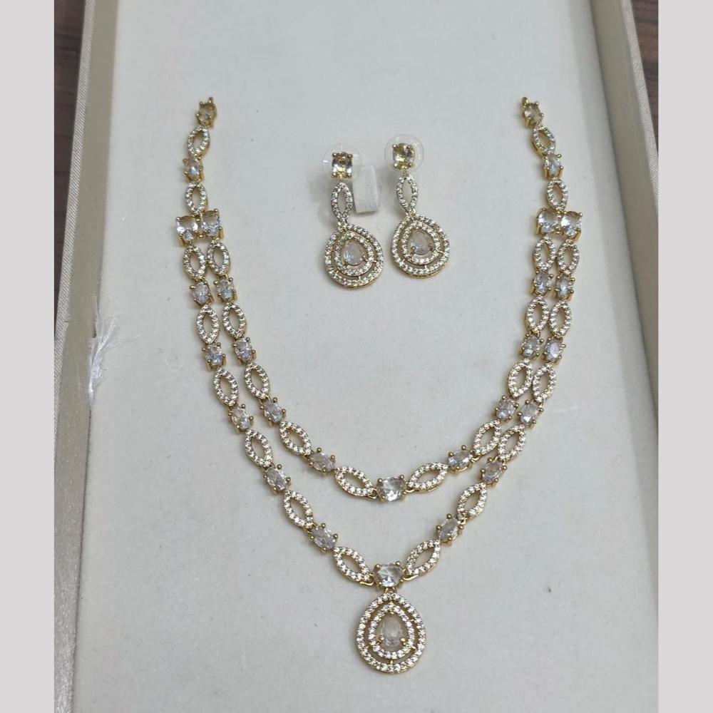 Sona Covering Glamorous Crystal Stone And Austrian Stone Necklace Set