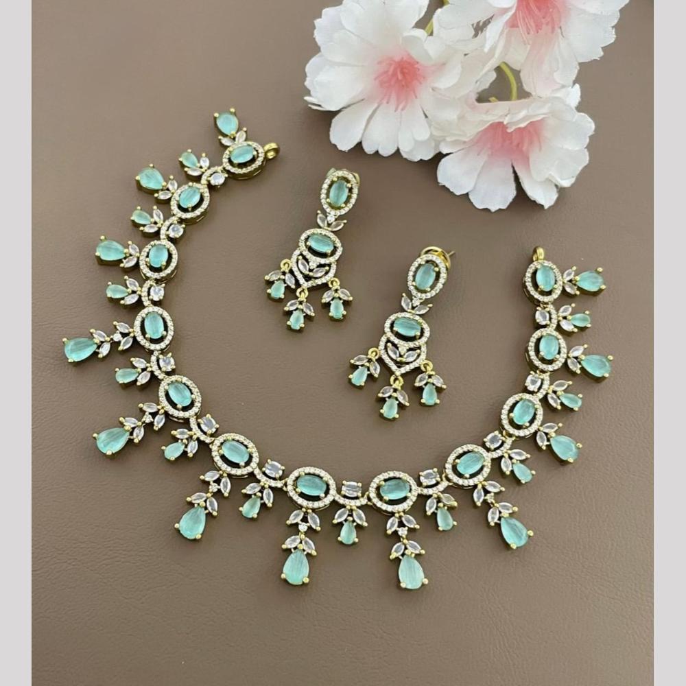 Sona Covering Glamorous Crystal Stone Necklace Set