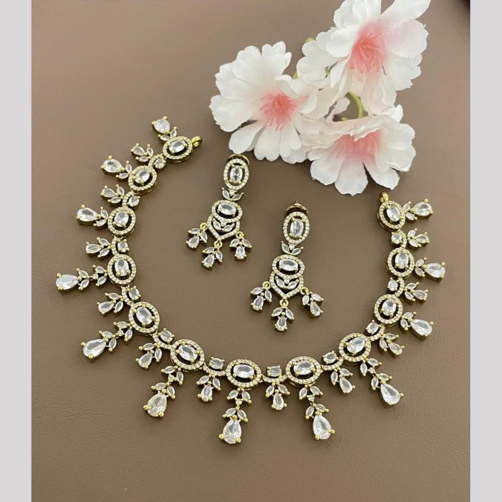Sona Covering Glamorous Crystal Stone Necklace Set