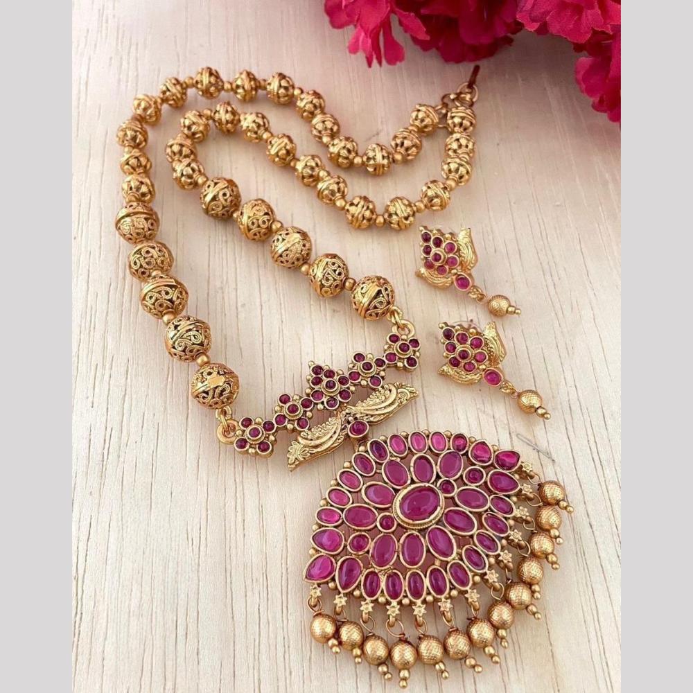 Sona Covering Glamorous Pota Stone And Beads Necklace Set