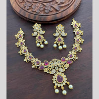 Sona Covering Glamorous Pota Stone And Austrian Stone Beads Necklace Set