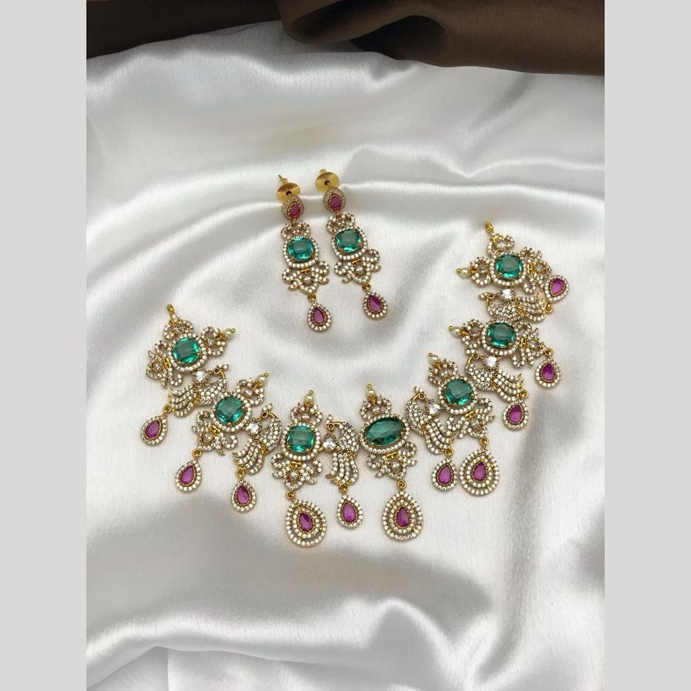Sona Covering Glamorous Pota Stone And Austrian Stone Necklace Set