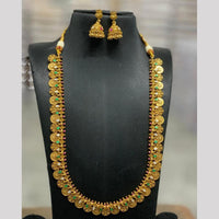Sona Covering Handcrafted Jadau Pota Stone And Pearl Temple Long Necklace Set