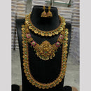 Sona Covering Jadau Grand Pota Stone And Temple Triple Necklace Set