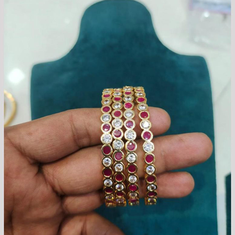 Sona Covering Premium Pota Stone And Austrian Stone Bangles Set