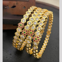 Sona Covering Premium Pota Stone And Austrian Stone Bangles Set