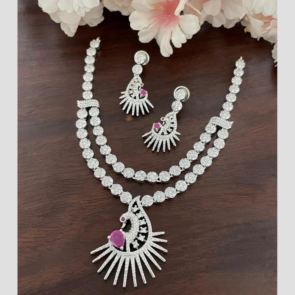 Sona Covering Fashion American Diamond Necklace Set