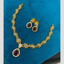 Sona Covering Glamorous Crystal Stone And Austrain Stone Necklace Set