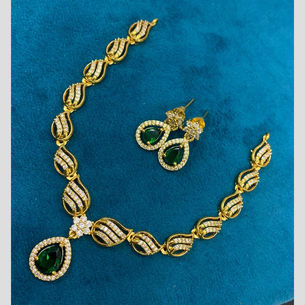 Sona Covering Glamorous Crystal Stone And Austrain Stone Necklace Set