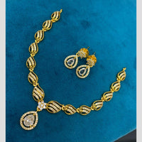 Sona Covering Glamorous Crystal Stone And Austrain Stone Necklace Set
