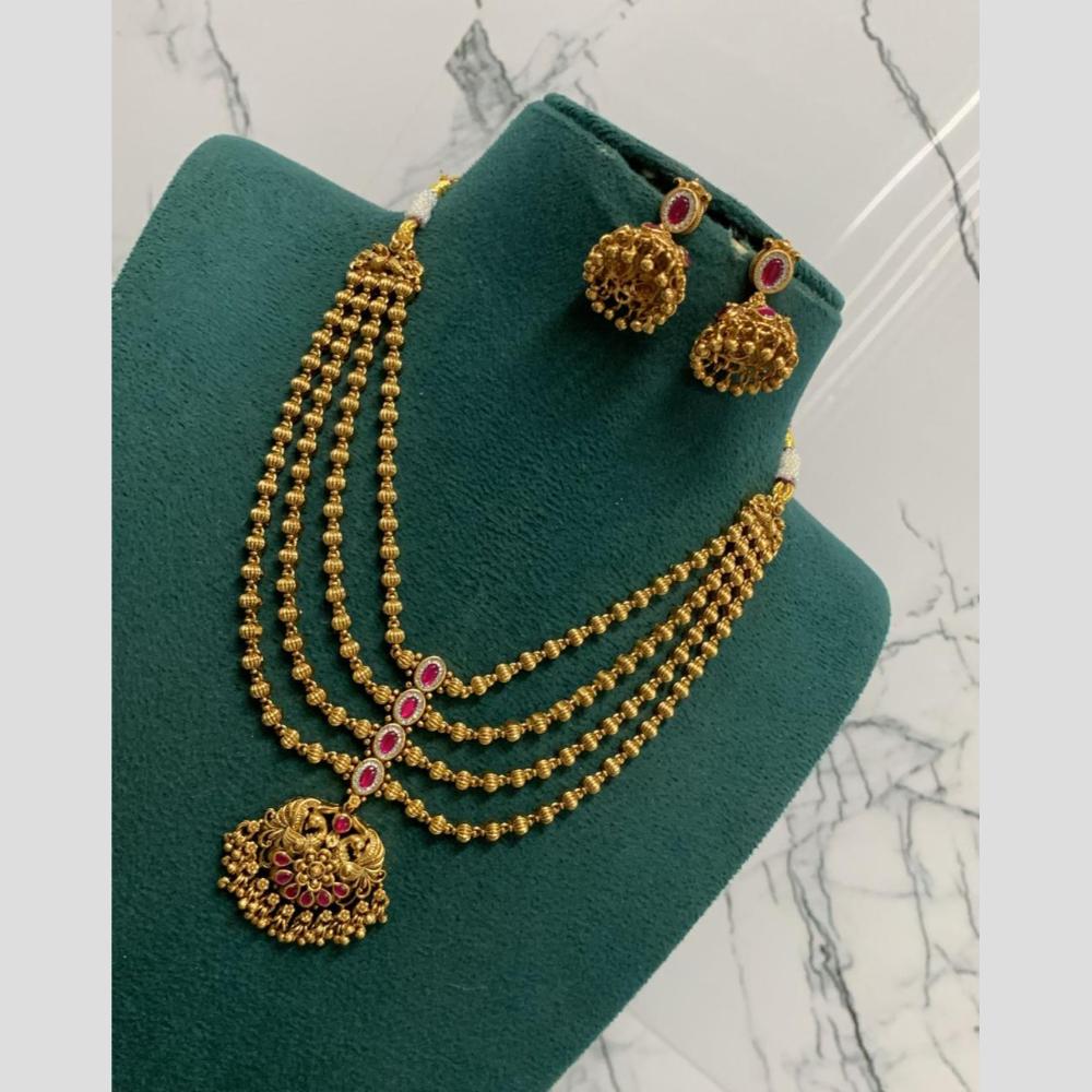 Sona Covering Delicate Pota Stone And Pearl Necklace Set