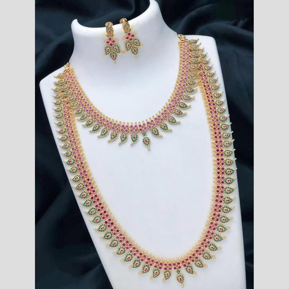 Sona Covering Jadau Grand Pota Stone Double Necklace Set