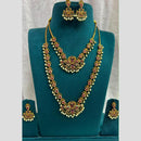 Sona Covering Fancy Austrian Stone And Pearl Double Necklace Set