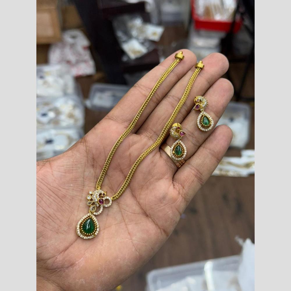 Sona Covering Delicate Pota Stone And Austrian Necklace Set
